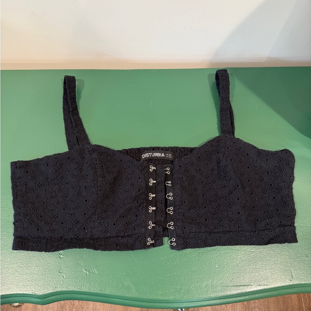 Disturbia Black Bustier Crop Top